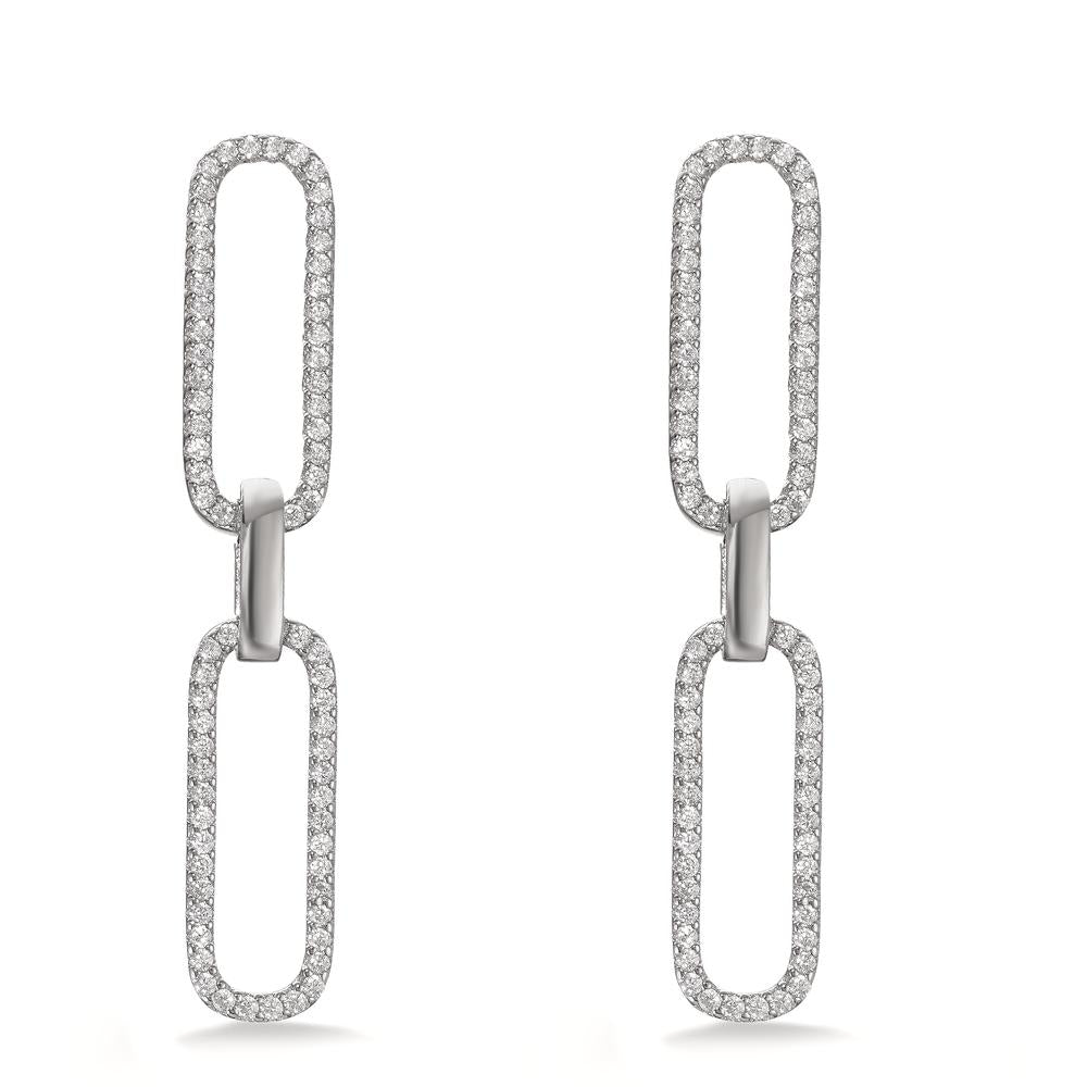 Pendant d'oreilles Argent Zircone Rhodié