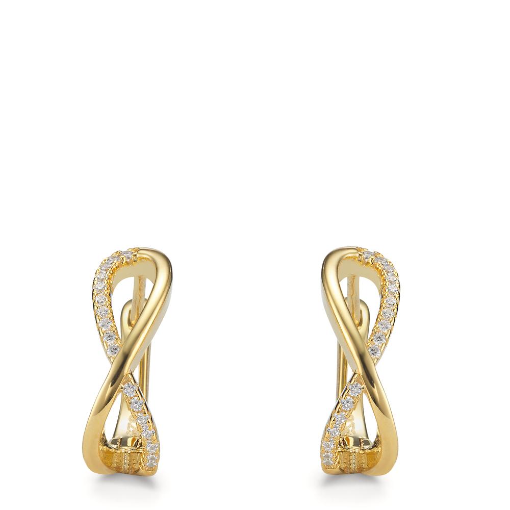 Orecchini circolari Argento Zirconia 28 pietra giallo dorato