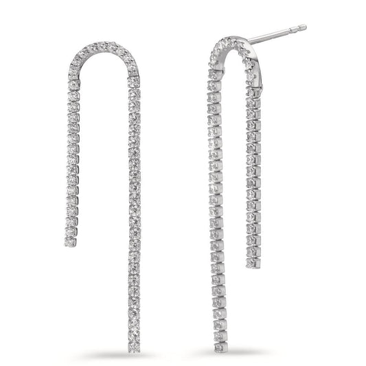 Pendant d'oreilles Argent Zircone 100 Pierres Rhodié