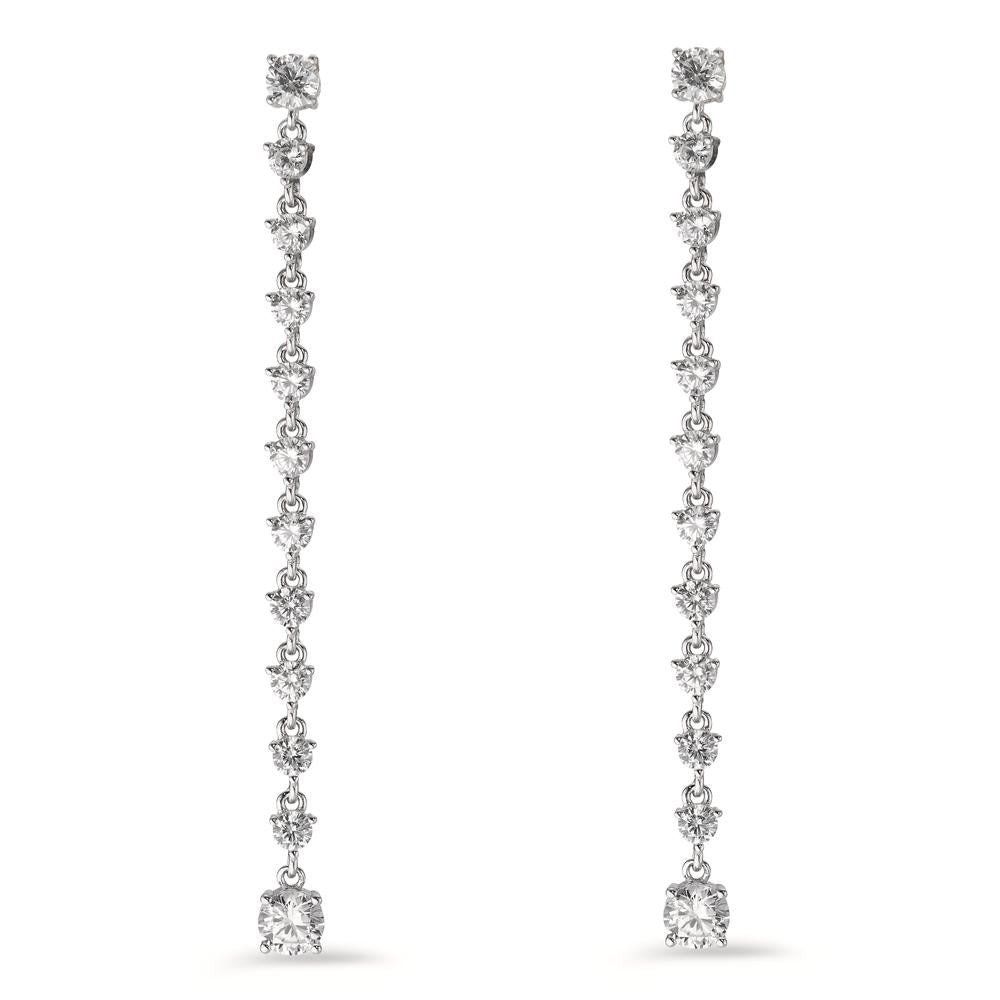 Pendant d'oreilles Argent Zircone 24 Pierres Rhodié