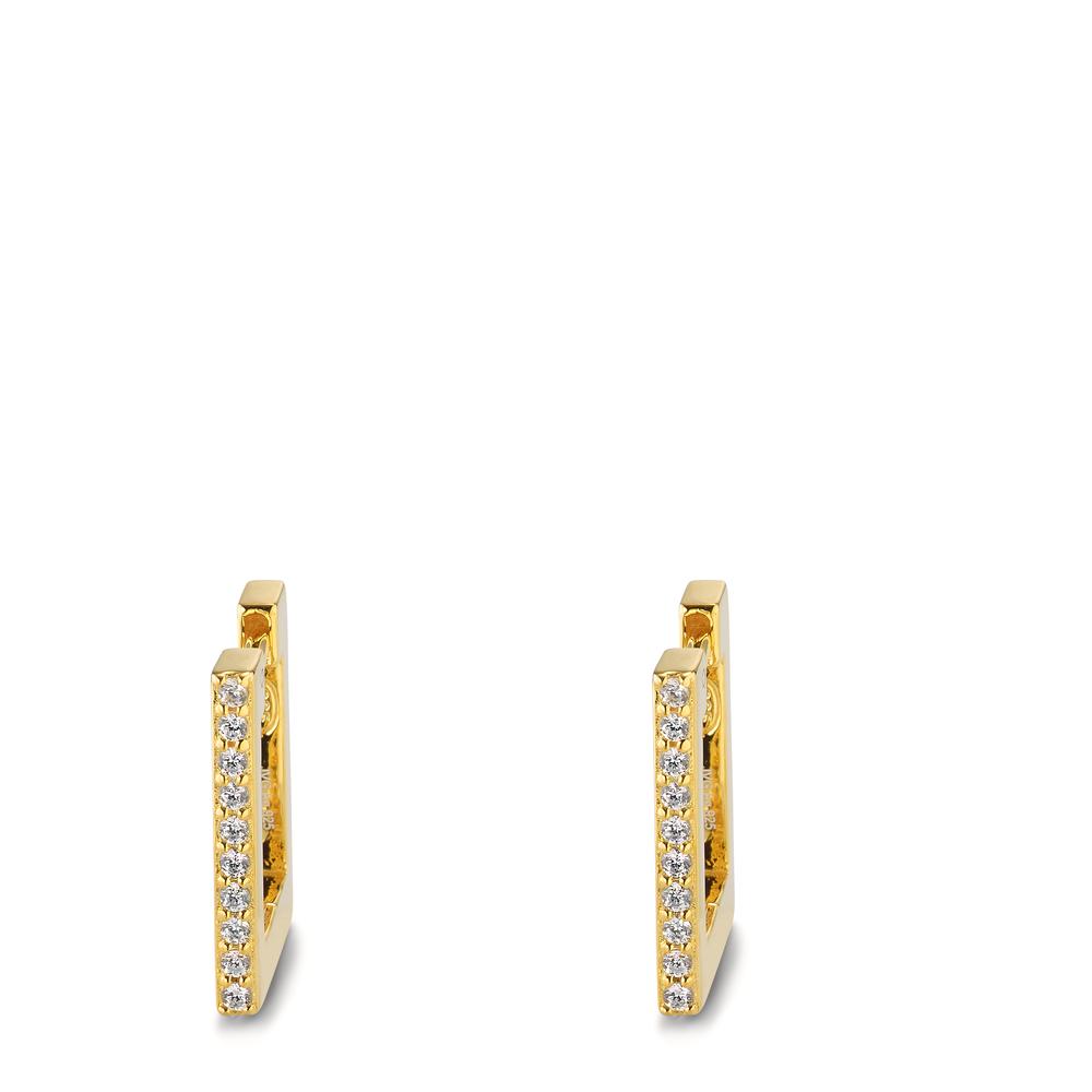 Orecchini circolari Argento Zirconia 20 pietra giallo dorato