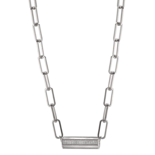 Collana Argento Zirconia rodiato Madreperla 43-48 cm