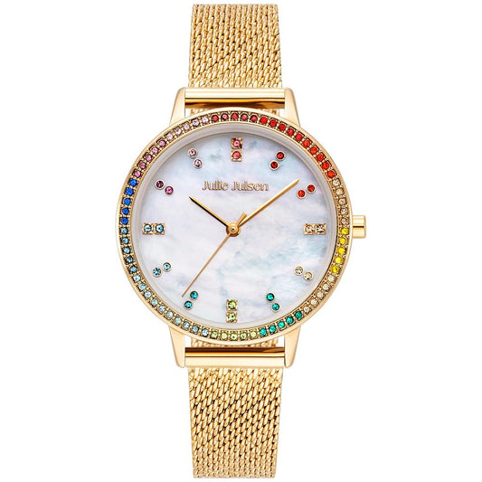 Montre Acier inoxydable Cristal jaune PVD nacre Ø34 mm