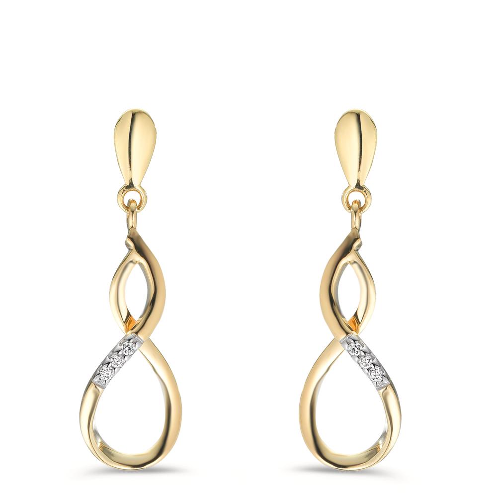 Orecchini Oro giallo 585/14 kt Diamante 0.02 ct, w-si Infinito