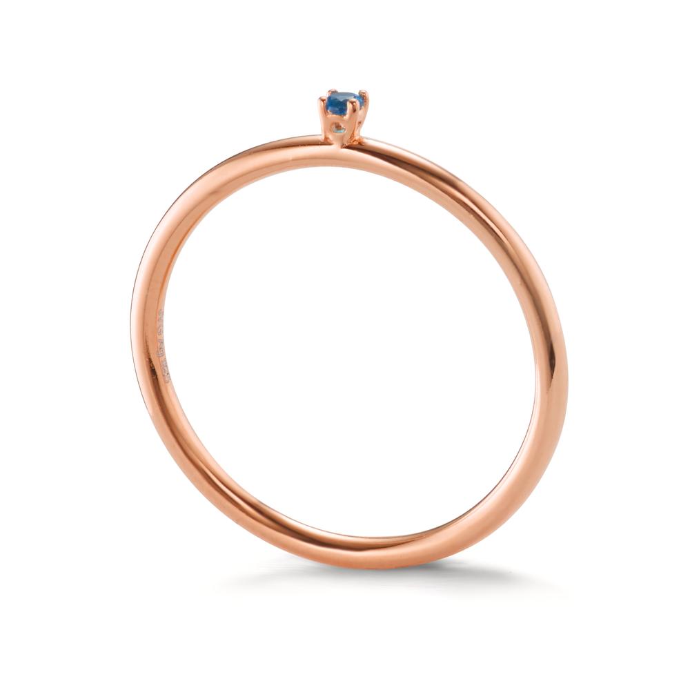 Anelli impilabili Argento Zirconia blu, 2 mm rosa dorato