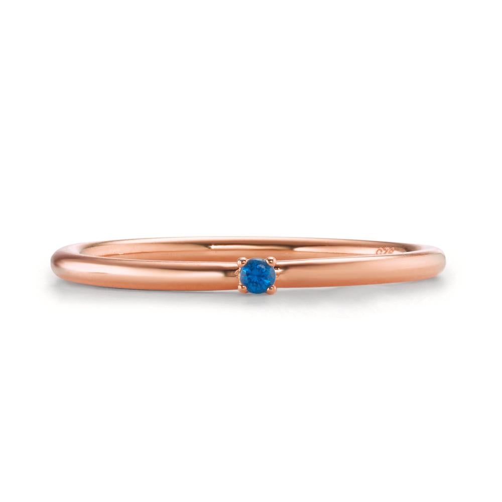 Anelli impilabili Argento Zirconia blu, 2 mm rosa dorato