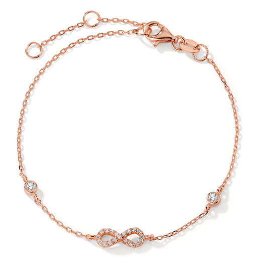 Armband Silber Zirkonia rosé vergoldet Infinity verstellbar