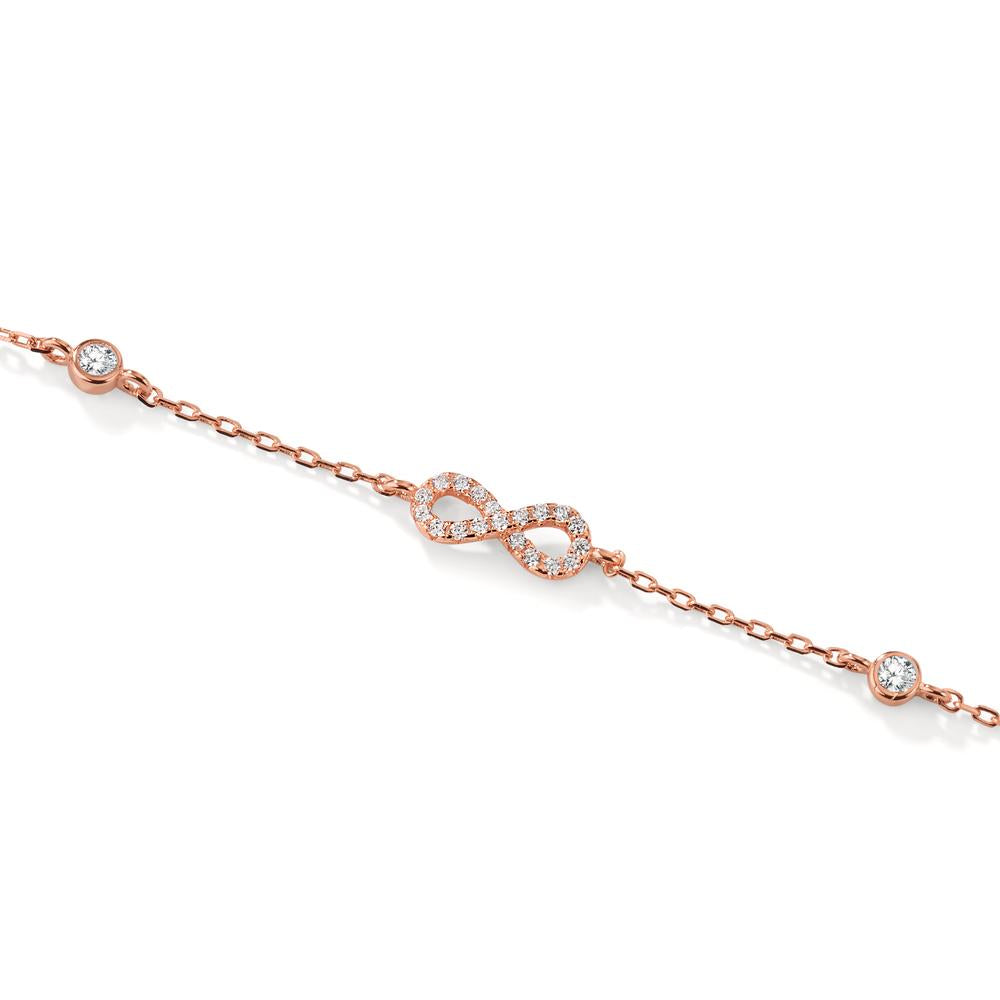 Armband Silber Zirkonia rosé vergoldet Infinity verstellbar