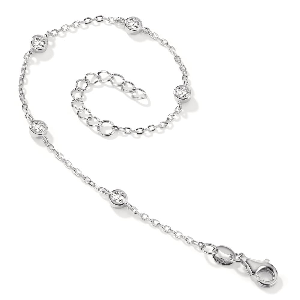 Bracciale Argento Zirconia 5 pietra rodiato 16-19 cm