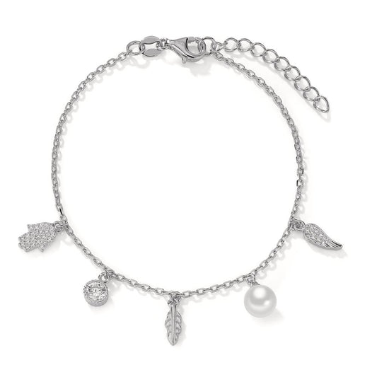 Armband Silber Zirkonia rhodiniert shining Pearls verstellbar