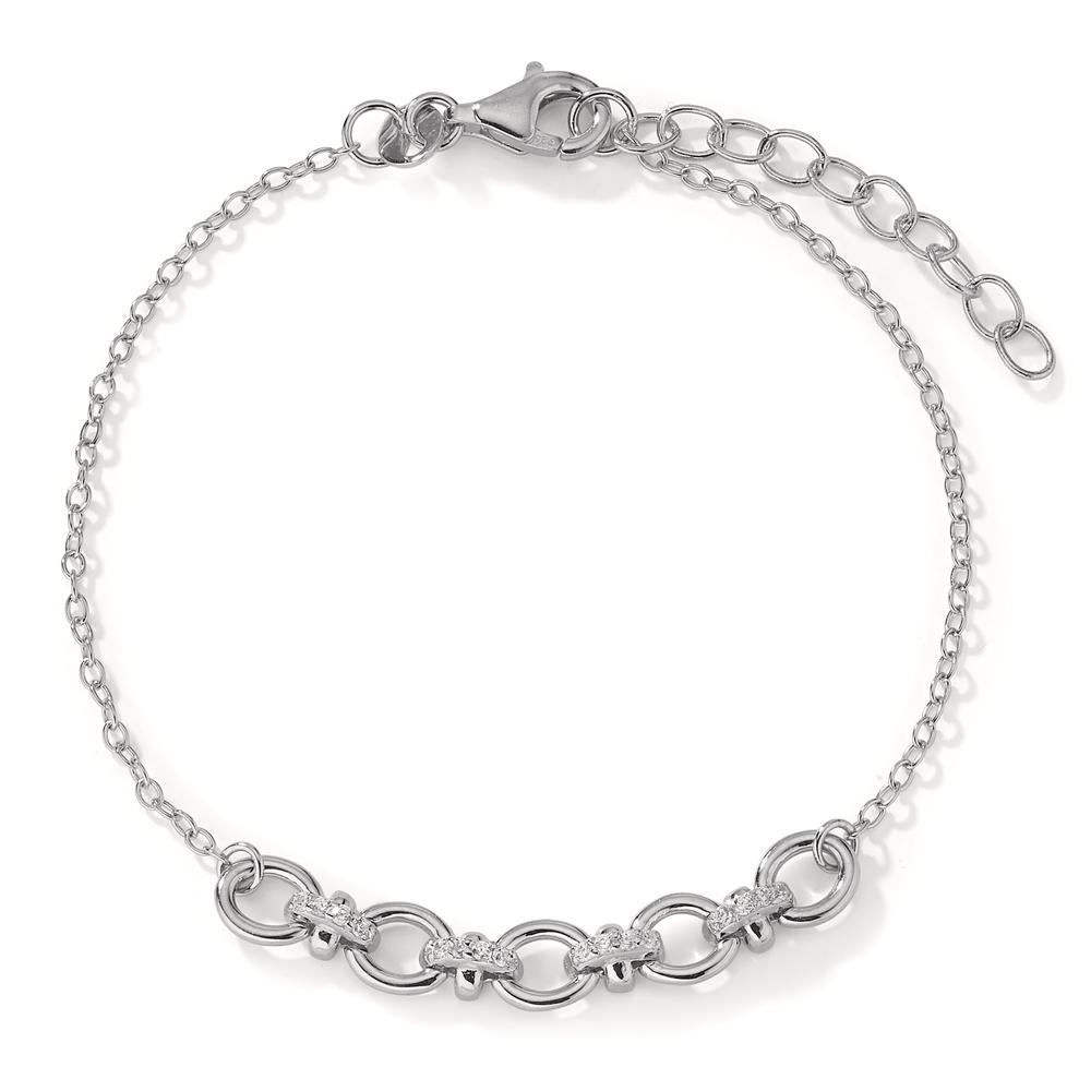 Bracciale Argento Zirconia 16 pietra rodiato 16-19 cm