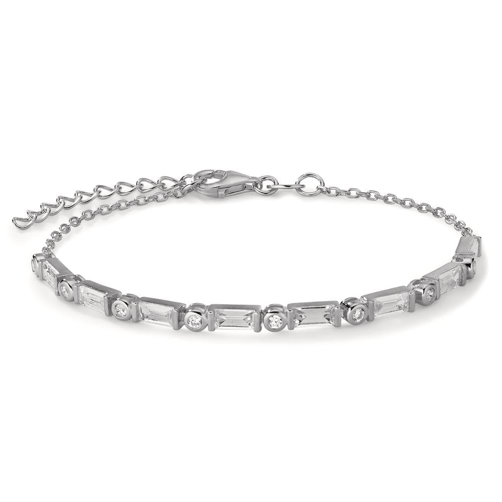 Bracelet Argent Zircone 16 Pierres Rhodié 15.5-18.5 cm