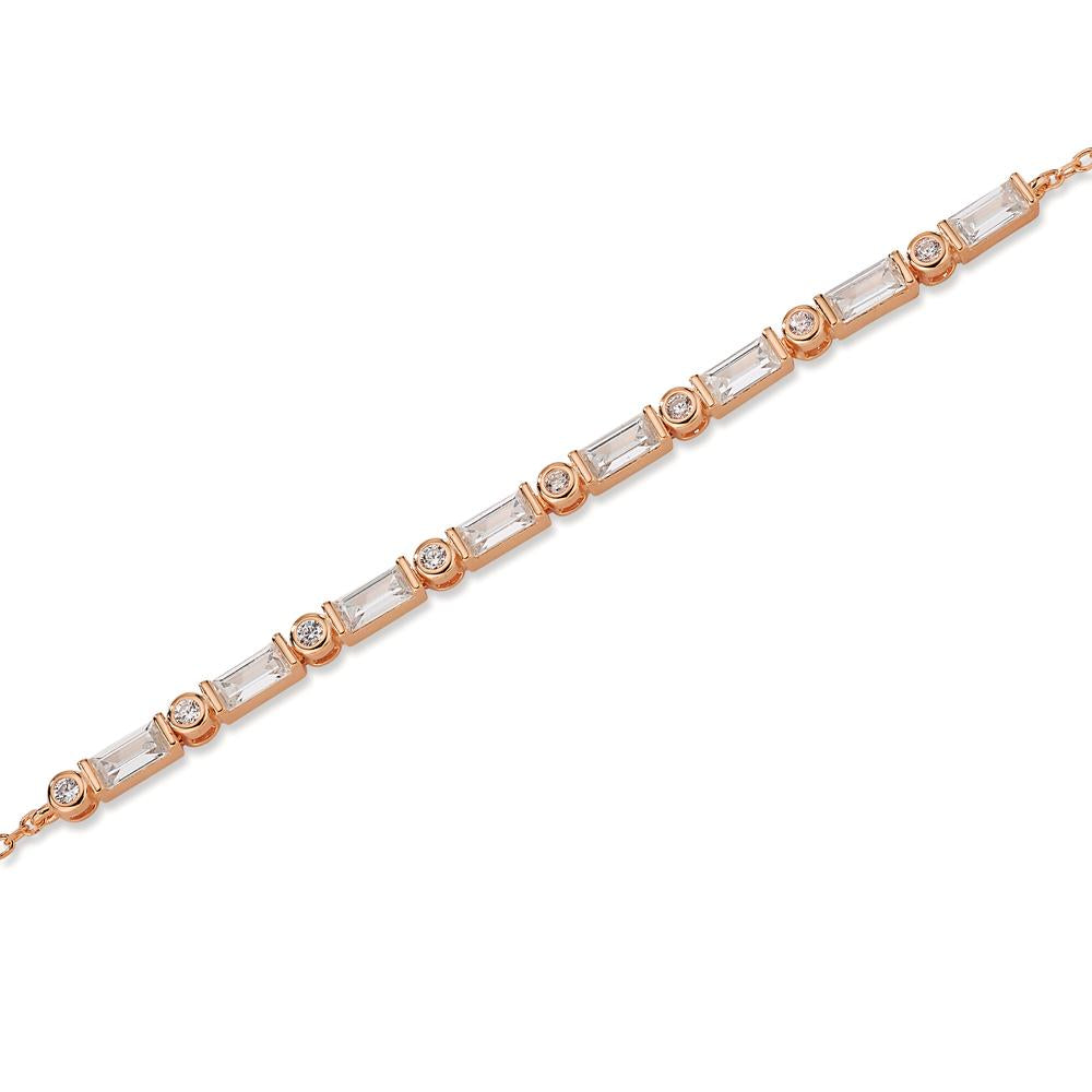 Armband Silber Zirkonia 16 Steine rosé vergoldet verstellbar