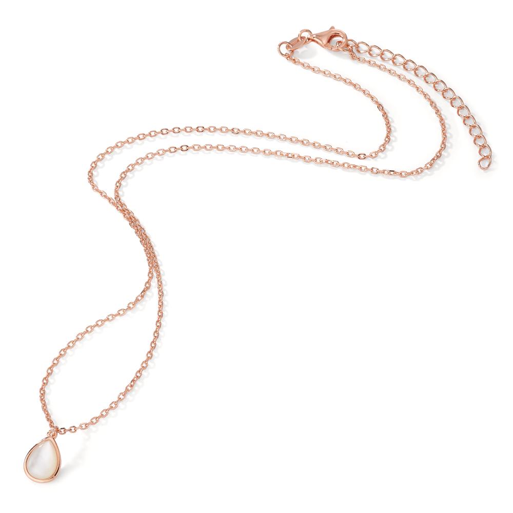 Collier Argent rosé Plaqué or nacre 40-45 cm Ø10 mm