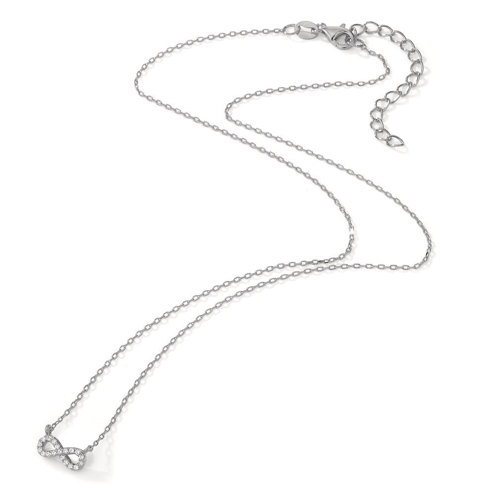 Collana Argento Zirconia 19 pietra rodiato Infinito 40-45 cm