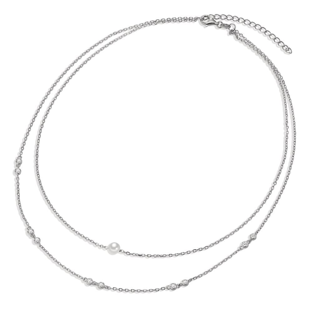 Collana Argento Zirconia 10 pietra rodiato 40-45 cm