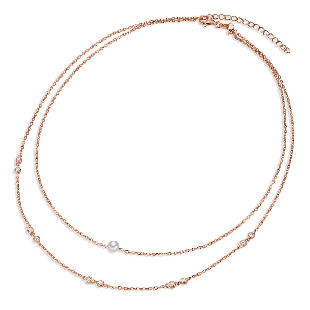 Collier Argent Zircone 10 Pierres rosé Plaqué or 40-45 cm