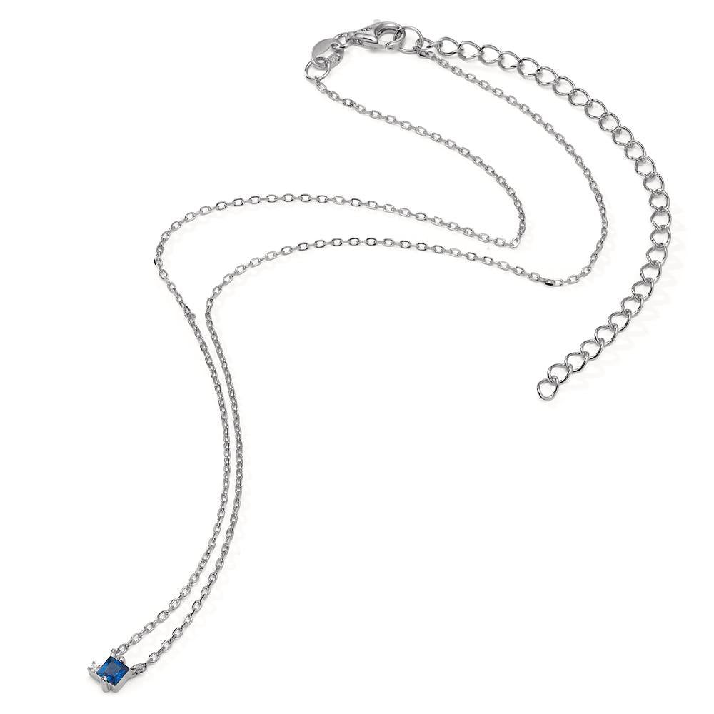 Collier Silber Zirkonia 2 Steine rhodiniert verstellbar