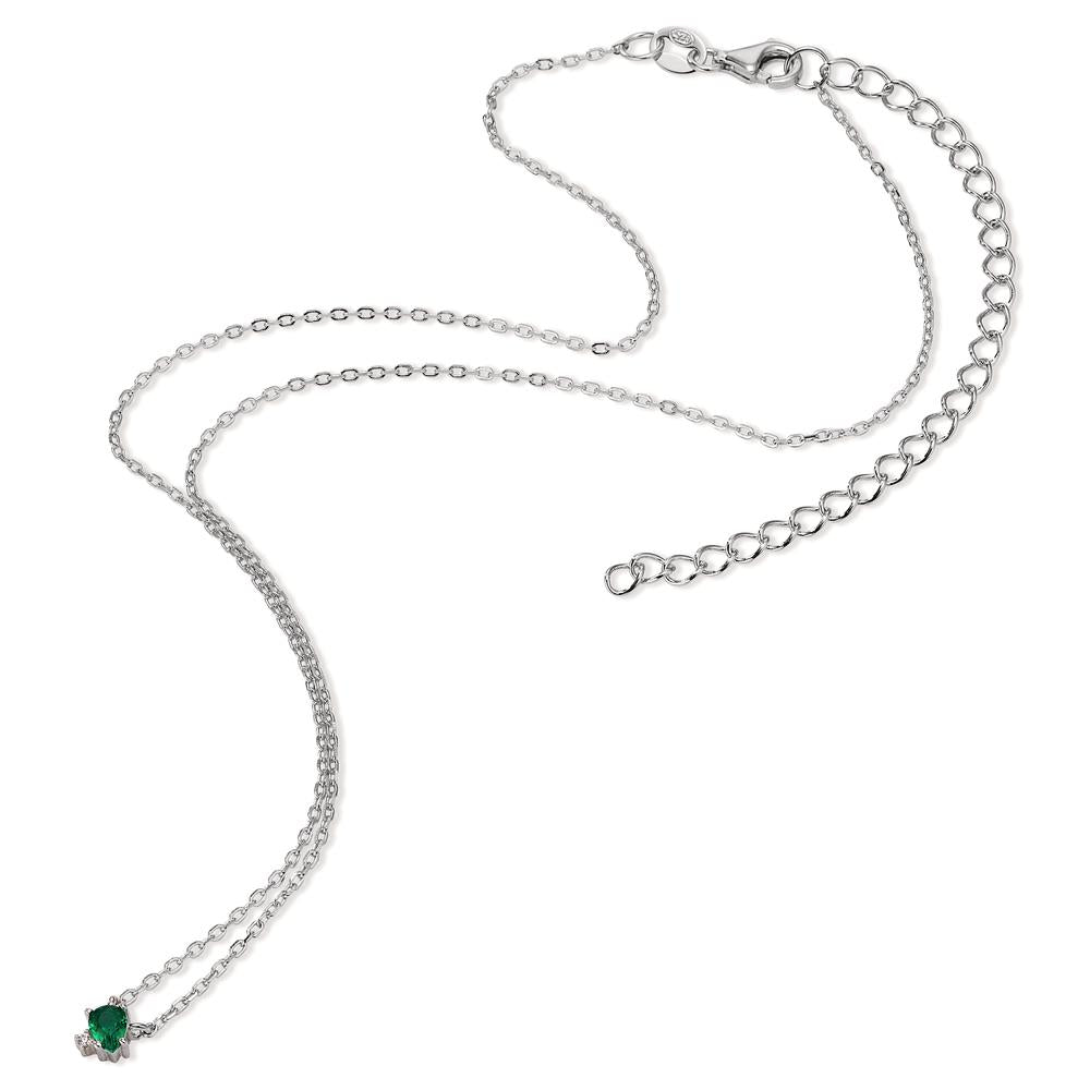 Collana Argento Zirconia 2 pietra rodiato 35-43 cm