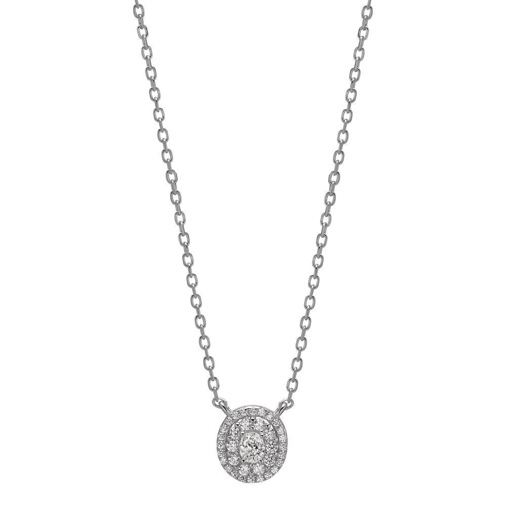 Collana Argento Zirconia rodiato 40-45 cm Ø9 mm