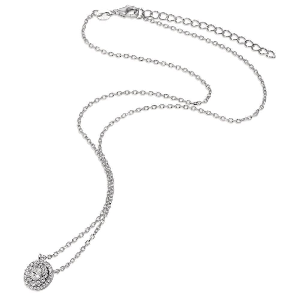 Collana Argento Zirconia rodiato 40-45 cm Ø9 mm