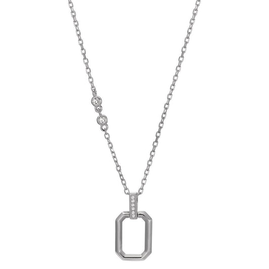 Collier Silber Zirkonia 8 Steine rhodiniert verstellbar