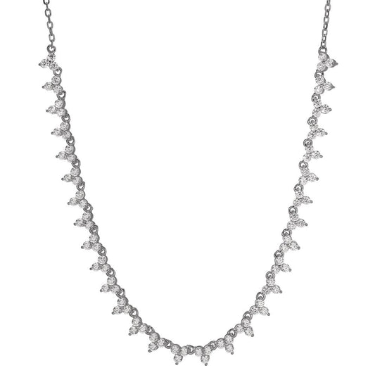 Collier Argent Zircone 90 Pierres Rhodié 40-44 cm