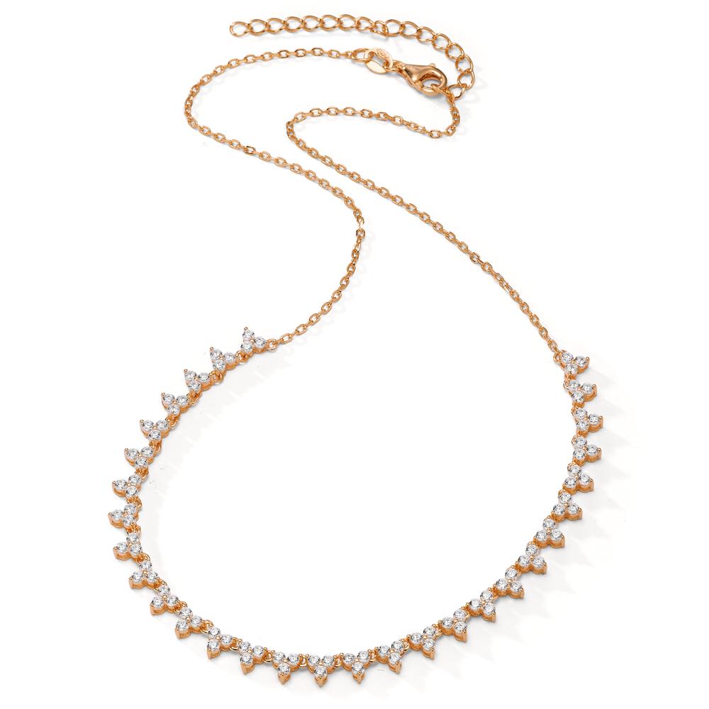 Collier Argent Zircone 90 Pierres rosé Plaqué or 36-41 cm