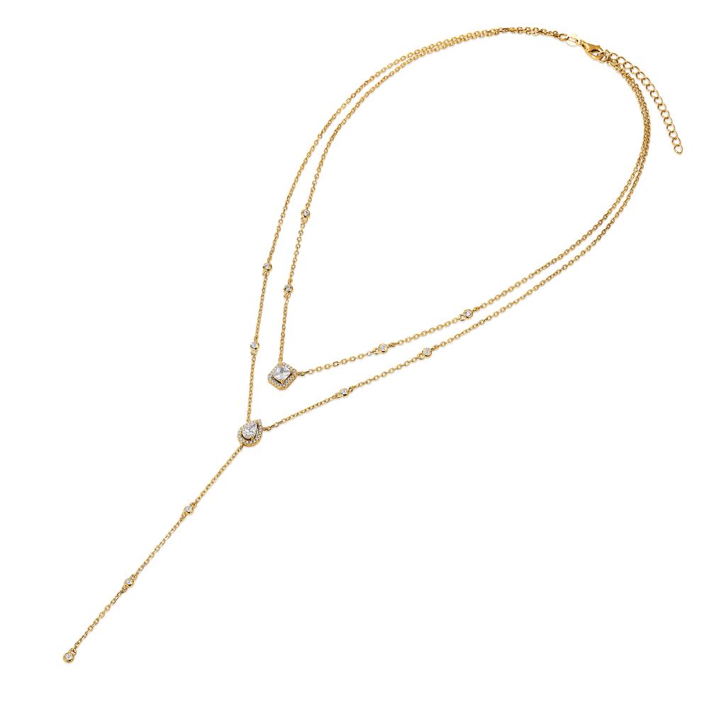 Collana Argento Zirconia giallo dorato 40-45 cm