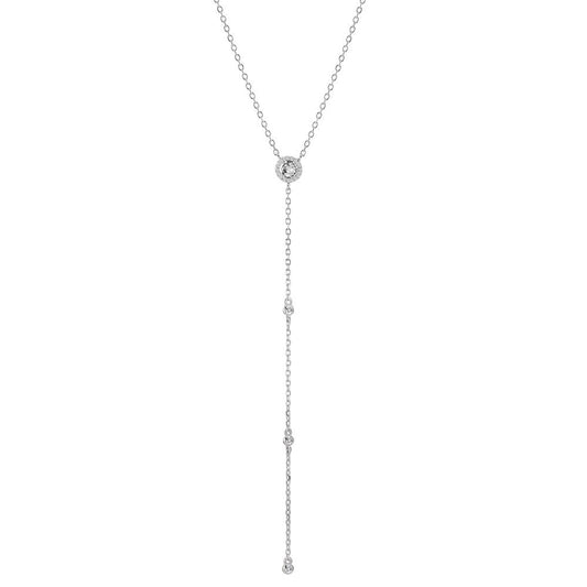 Collana Argento Zirconia rodiato 40-45 cm