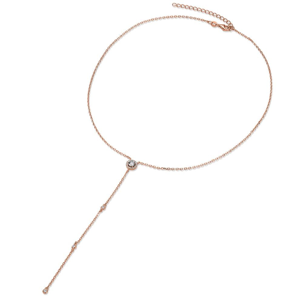 Collana Argento Zirconia rosa dorato 40-45 cm