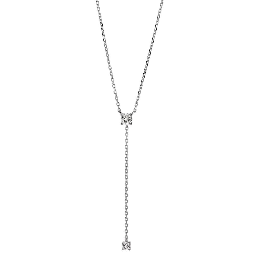 Collana Argento Zirconia 2 pietra rodiato 40-45 cm