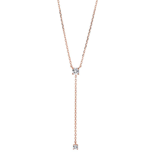 Y-Collier Silber Zirkonia rosé vergoldet verstellbar