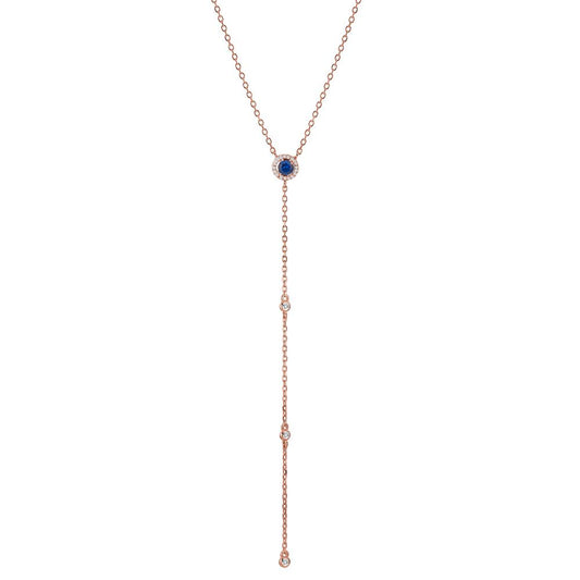 Collier Argent Zircone rosé Plaqué or 40-45 cm