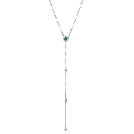 Collana Argento Zirconia rodiato 40-45 cm