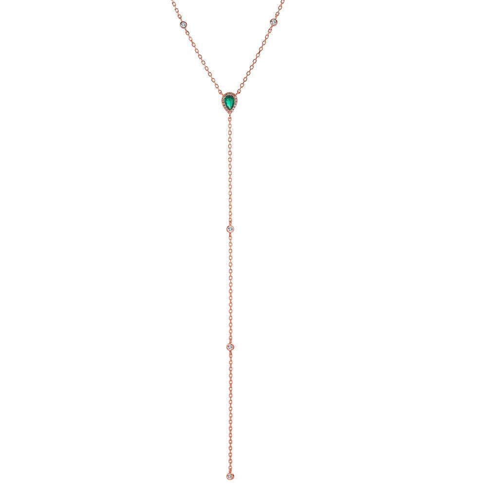 Collana Argento Zirconia dorato 40-45 cm