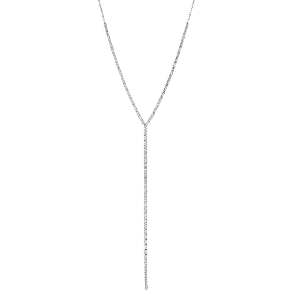 Collier Argent Zircone Rhodié 38-43 cm