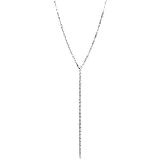 Collana Argento Zirconia rodiato 38-43 cm