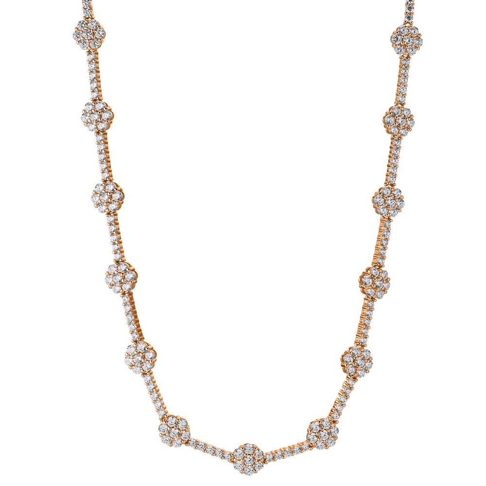 Collier Argent Zircone rosé Plaqué or 40-45 cm