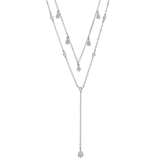 Collana Argento Zirconia rodiato 40-45 cm