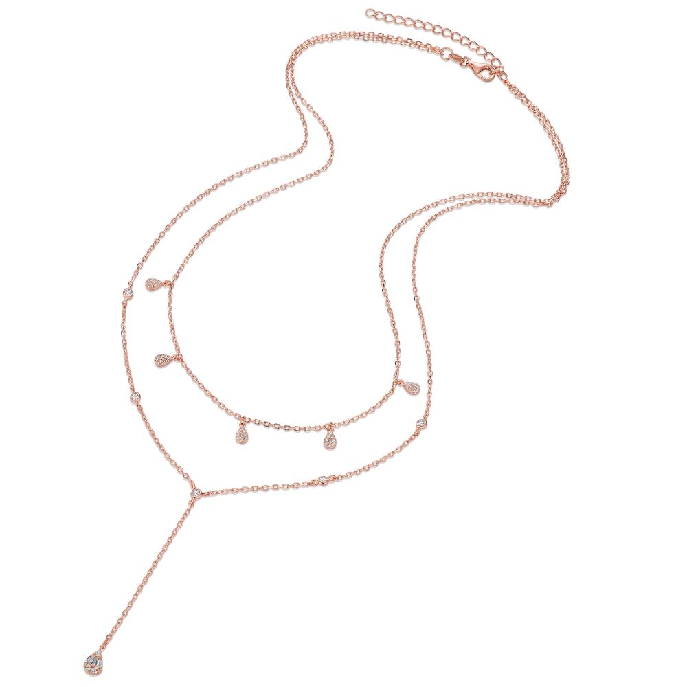 Collier Argent Zircone rosé Plaqué or 40-45 cm