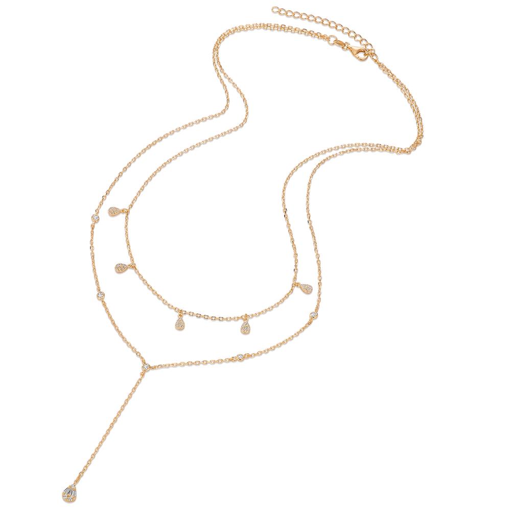 Collier Argent Zircone jaune Plaqué or 40-45 cm