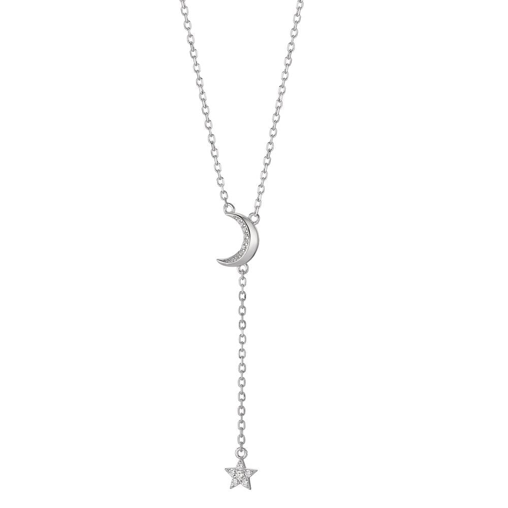 Collana Argento Zirconia rodiato Luna 40-45 cm