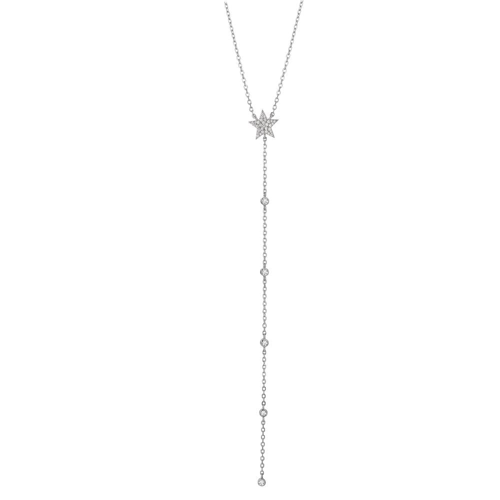 Collier Argent Zircone Rhodié Étoile 40-45 cm