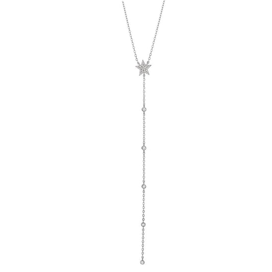 Collana Argento Zirconia rodiato Stella 40-45 cm