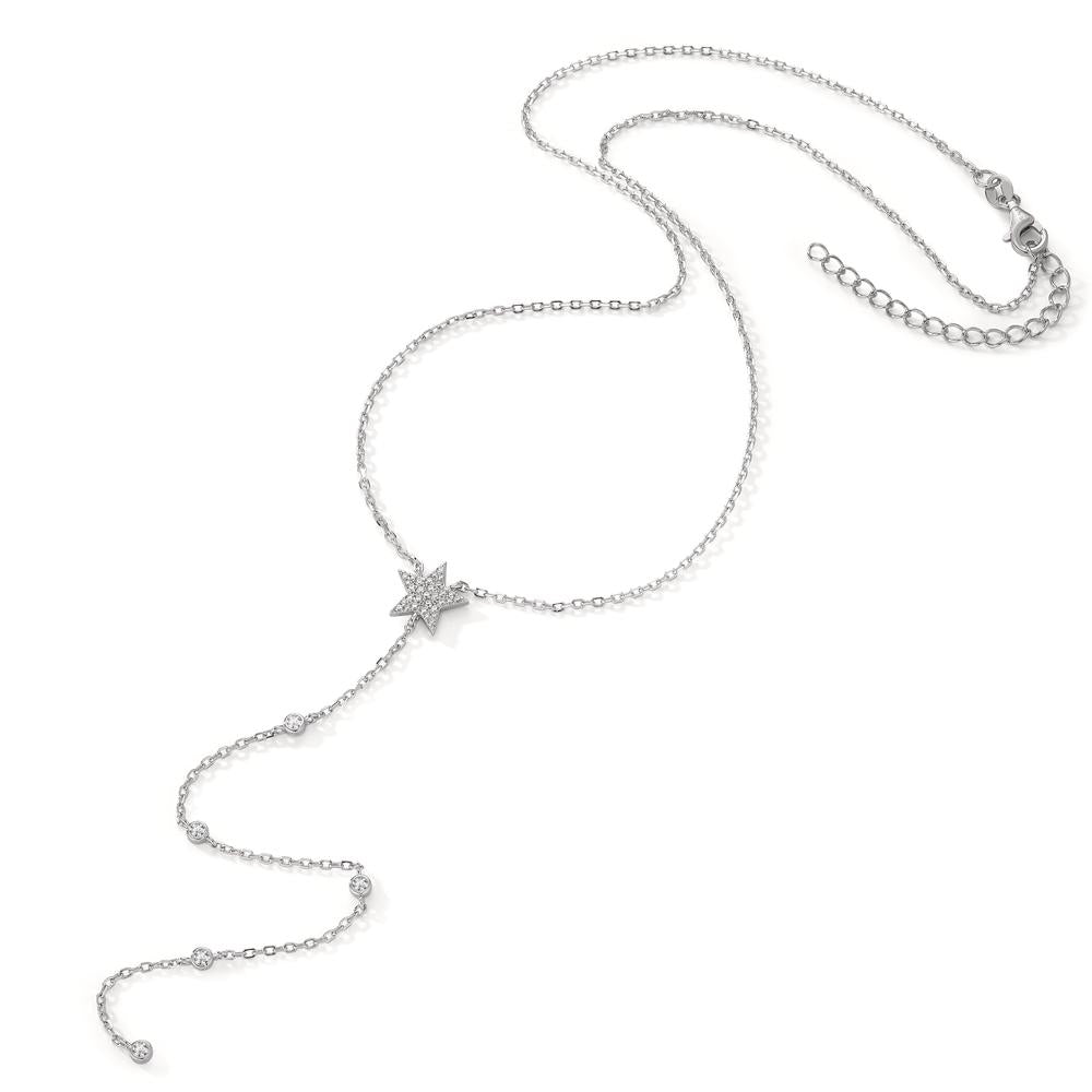 Collier Argent Zircone Rhodié Étoile 40-45 cm