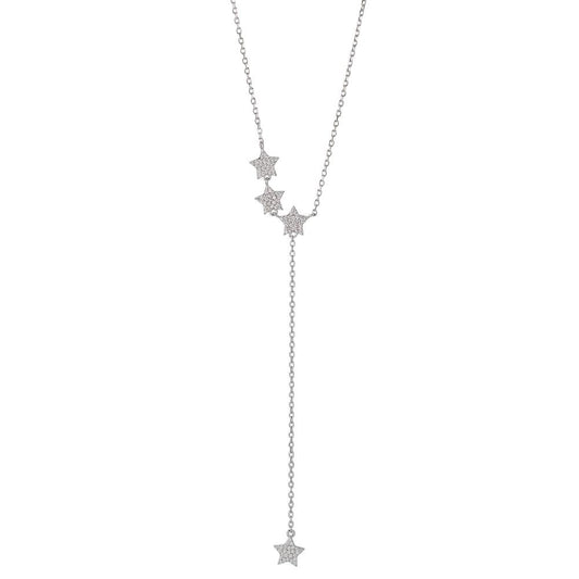 Collier Argent Zircone Rhodié Étoile 40-45 cm