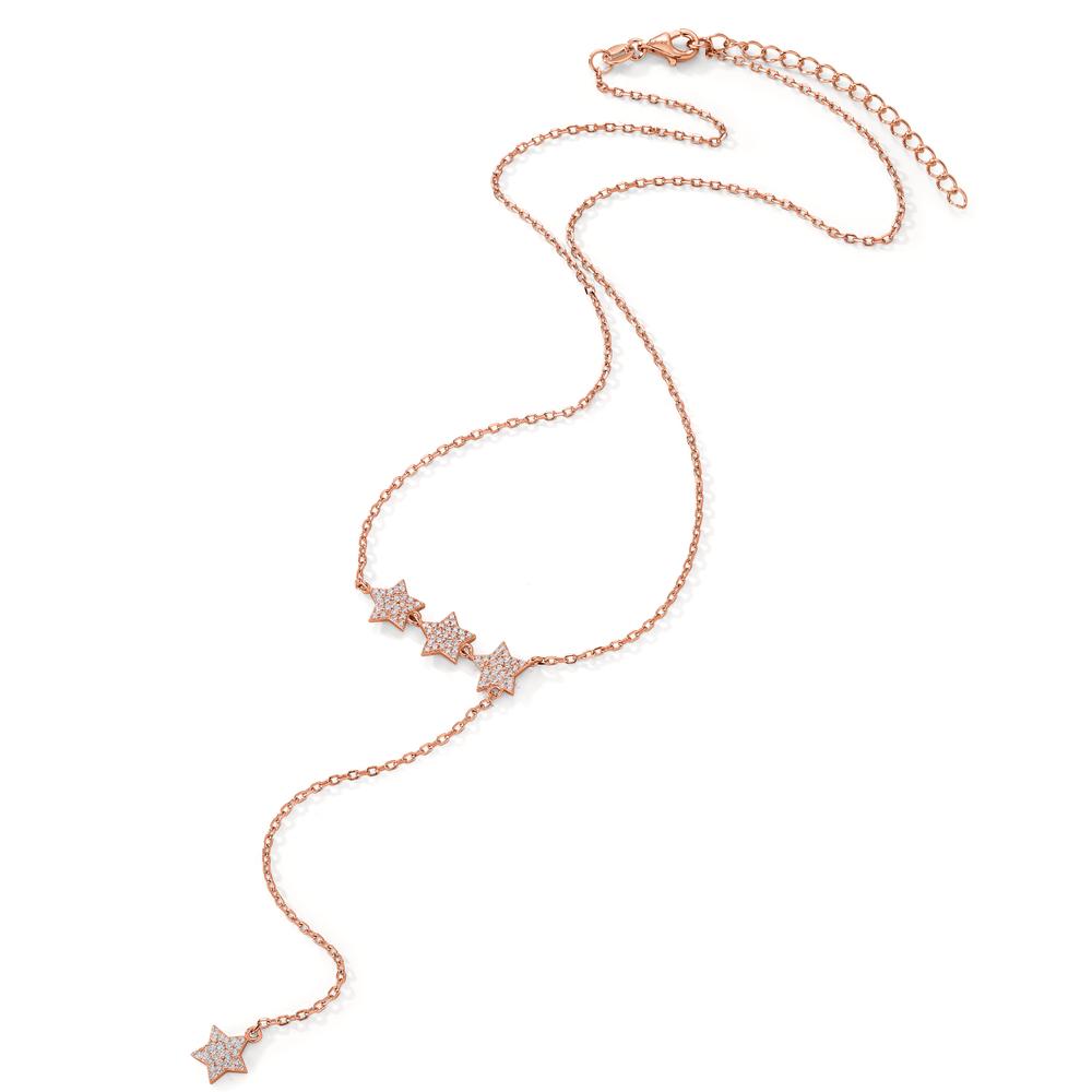 Collier Argent Zircone rosé Plaqué or Étoile 40-45 cm