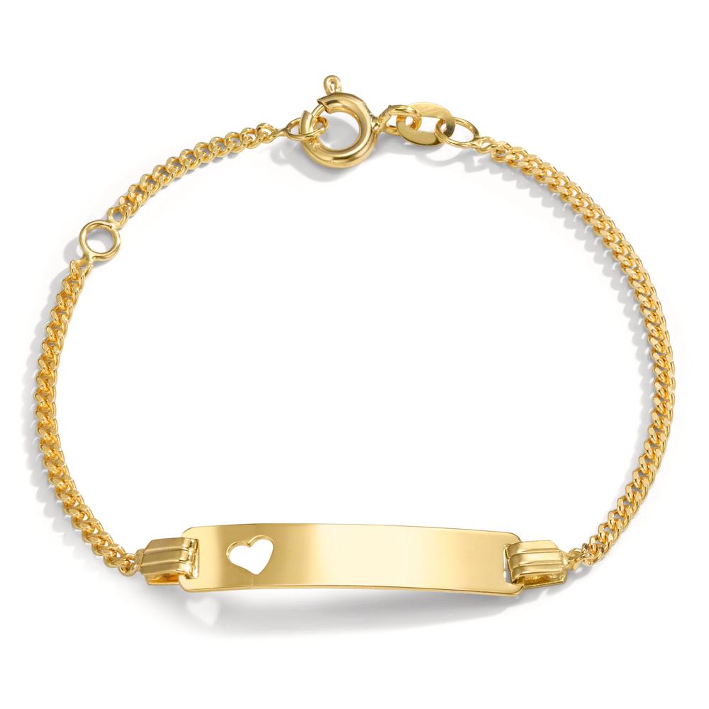 Bracciale con incisione Oro giallo 585/14 kt Cuore 12-14 cm