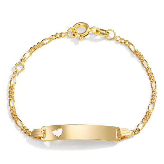 Bracciale con incisione Oro giallo 585/14 kt Cuore 12-14 cm